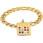 EUEAVAN 12 tribes of Israel Hebrew Inscriptions Pendant Necklace Birthstone Jewish Choker Amulet High Priest Israel Jewelry Woman Men