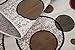 Clifton Collection Beige Color Modern Circles Design Area Rug (5'x7') New Rug