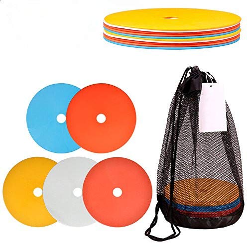 VGEBY 10Pcs Flat Disc Markers, Sports Football Training Round Non Slip Landmark Track and Field Marker