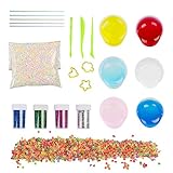 Webeauty DIY Slime Kit, 6 Pack Crystal Clay Mud 5000PCS Colorful Foam Balls, 2500PCS Fruit Face Decoration, 4 Bottles Glitter Shaker Jars, Magic Transparent Plasticine Toys Adults Children
