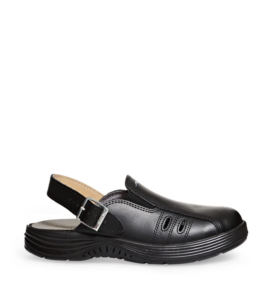 ABEBA 446808 7131042 SB ESD Safety Clog, Slip-Resistant PU-Sole, Black, 44 Size