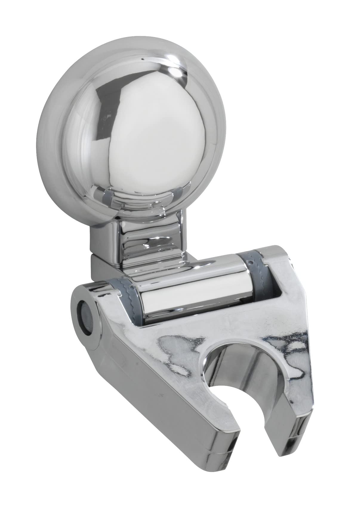 WENKO Cosmetic Tower Organizer, White, 3 Rotating Compartments, Chrome, 9 x 6 x 8 cm