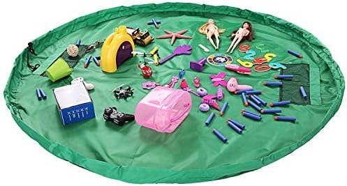 Color Our Life Kids' Play Mat and Toys Storage Bag, 60-inch,Kids Playbag Toys Organizer Quick Pouch. (Green)