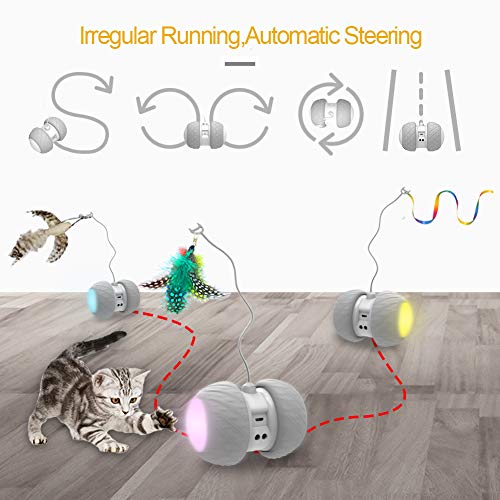 YVE LIFE Robotic Interactive Cat Feather Toys for Indoor Cats,Automatic