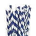 Fun Express Blue Striped Paper Straws - 24 Piece Pack