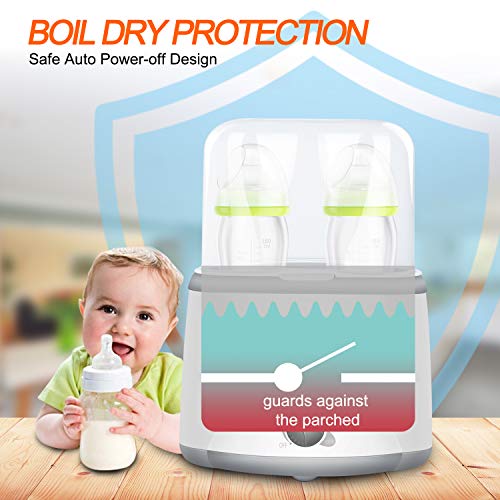 Baby Bottle Warmer Bottle Steam Food Heater Smart Thermostat Multi-Function Portable Fast Bottle Warmer with Evenly Warming Breast Milk Or Formula, Real-time Temperature, fit Most of Baby Bottles