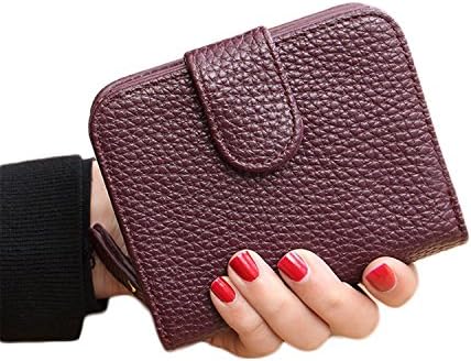 Fashion Women Black Leather Wallet Coin Purse Money Bag Small Wallet and Purse Mini Zipper Hasp Short Lady Purse Crad Holder Purple