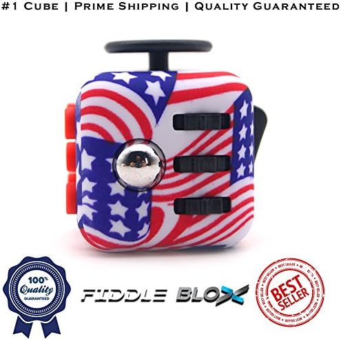 Premium Fidget Cube Toy for Stress Relief, ADHD - Get the Original 6 Features Fidgeting Toy That Lasts by Fiddle Blox - Sensory, Anti-Anxiety, Hands Dice for Kids &amp; Adults for the Office or Classroom
