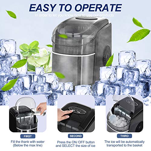 Ice Maker Machine Countertop, Automatic SelfCleaning Portable Ice