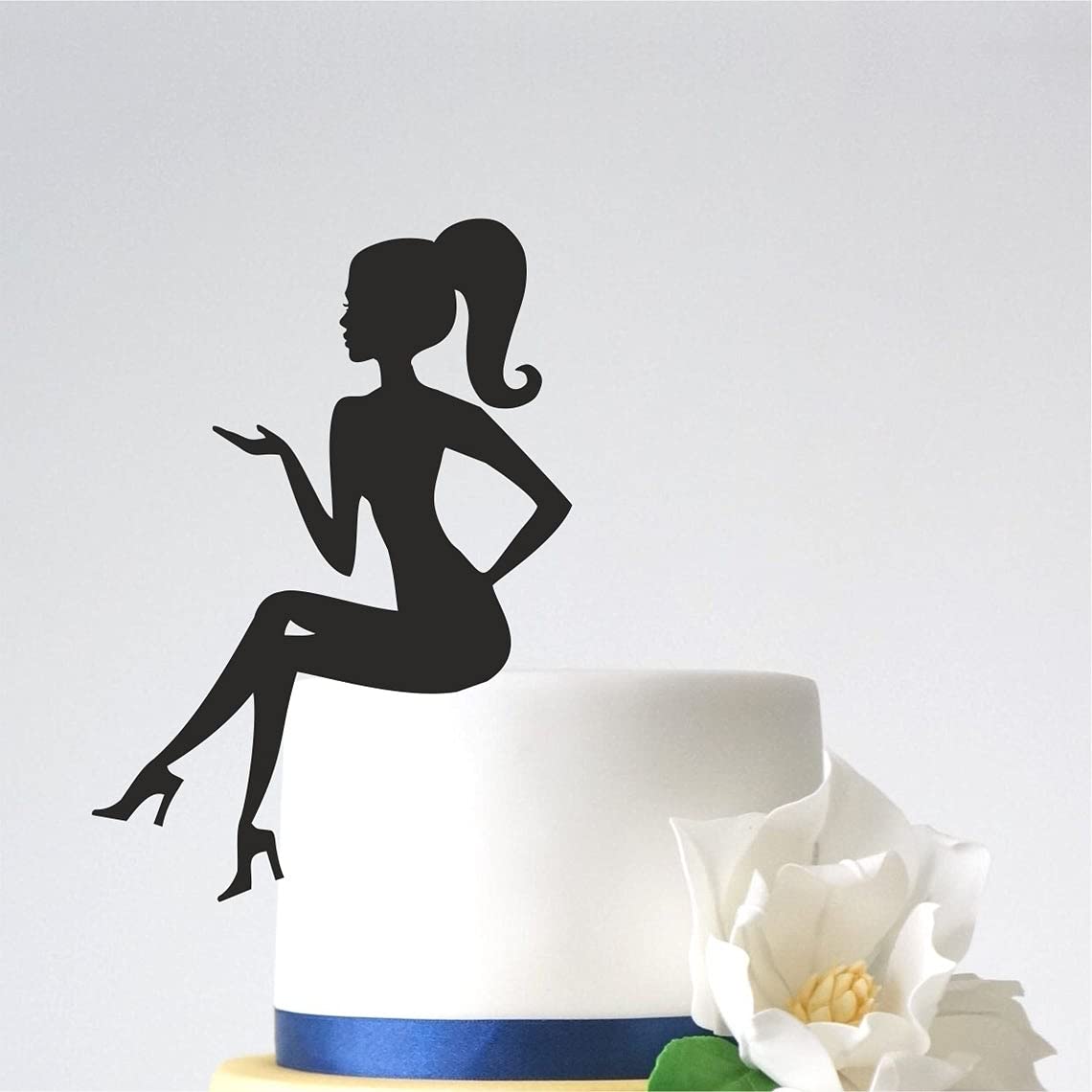 Buy Cake Topper for Birthday Cake, Sitting Women Cake, Silhouette Cake
