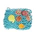 Bilipala Rustic Decorative Fishing Net Wall Decor with Seashells, Nautical Style Wall Hangings Ornaments, Blue