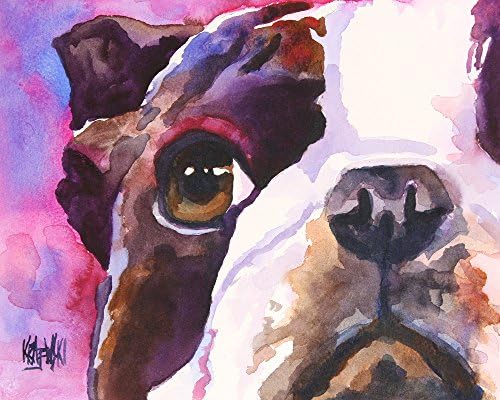 Boston Terrier Art Print | Boston Terrier Gifts | From Original Watercolor Painting by Ron Krajewski | Hand Signed in 8x10” and 11x14” Sizes