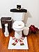 4 Pcs Christmas Santa Bathroom Toilet Seat Cover and Rug Set - White Snowman