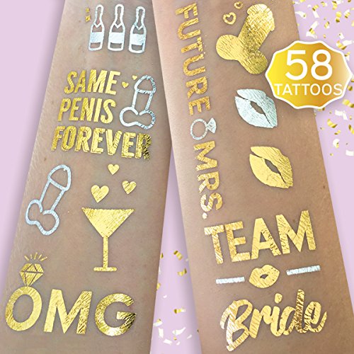 Bachelorette party flash tattoos - team bride, future mrs, buy me…