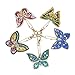 Macrorun Key Ring with Lobster Clasp Hardware 5D DIY Diamond Keychains Rhinestone Crystal Jewelry Charm Pendant Keyring Gift (5pcs Butterfly)