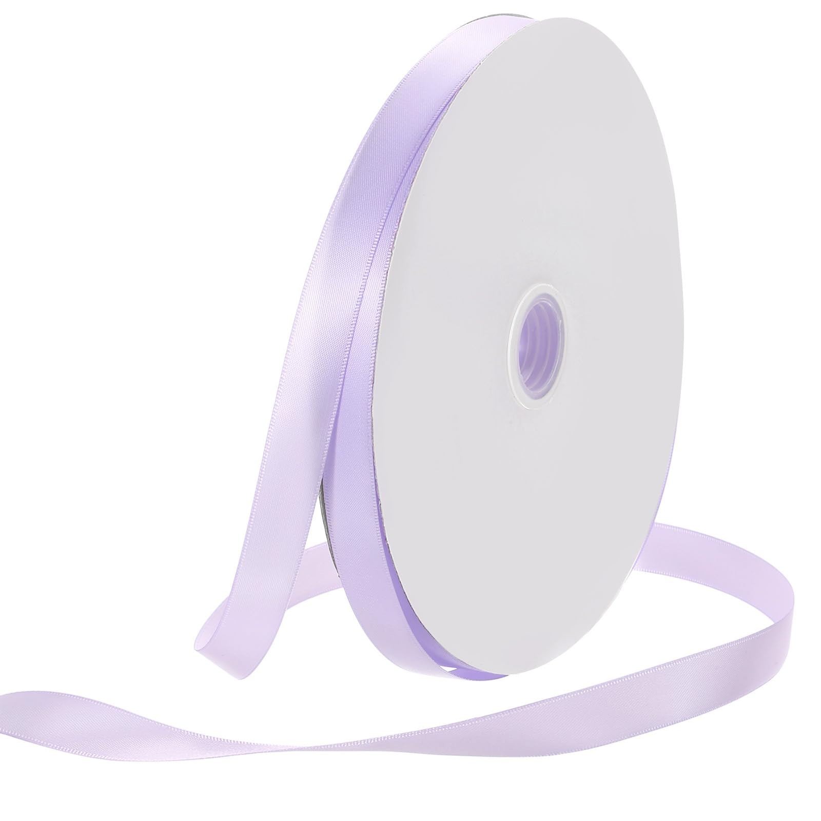 Rebower 15mm Satin Ribbon 46m Thick Double Face Grosgrain Silk Ribbon, [for Gift Wrapping, Hair Bows, Wedding, Cake, Flower] - 50 Yard/150ft/ Light Purple