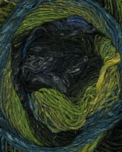 Noro Silk Garden Sock Yarn S252 Black/Lime/Blue/Grey