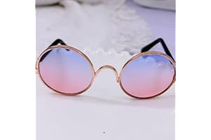 Pink Round Pet Sunglasses for Dogs Cats Classic Retro Circular Pet Glasses Photos Props Cosplay Party Costume