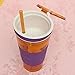 ELEGIANT 500ml 2in1 Travel Snack Drink Cup Bottle Container Lid Straw for Adult Kids Cinema sport