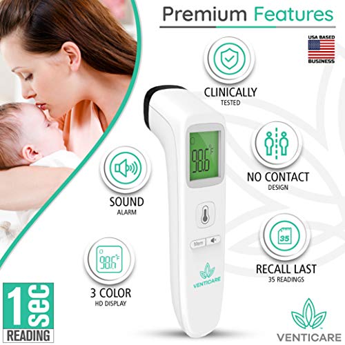No Touch Infrared Forehead Thermometer. Non Contact Thermometer for