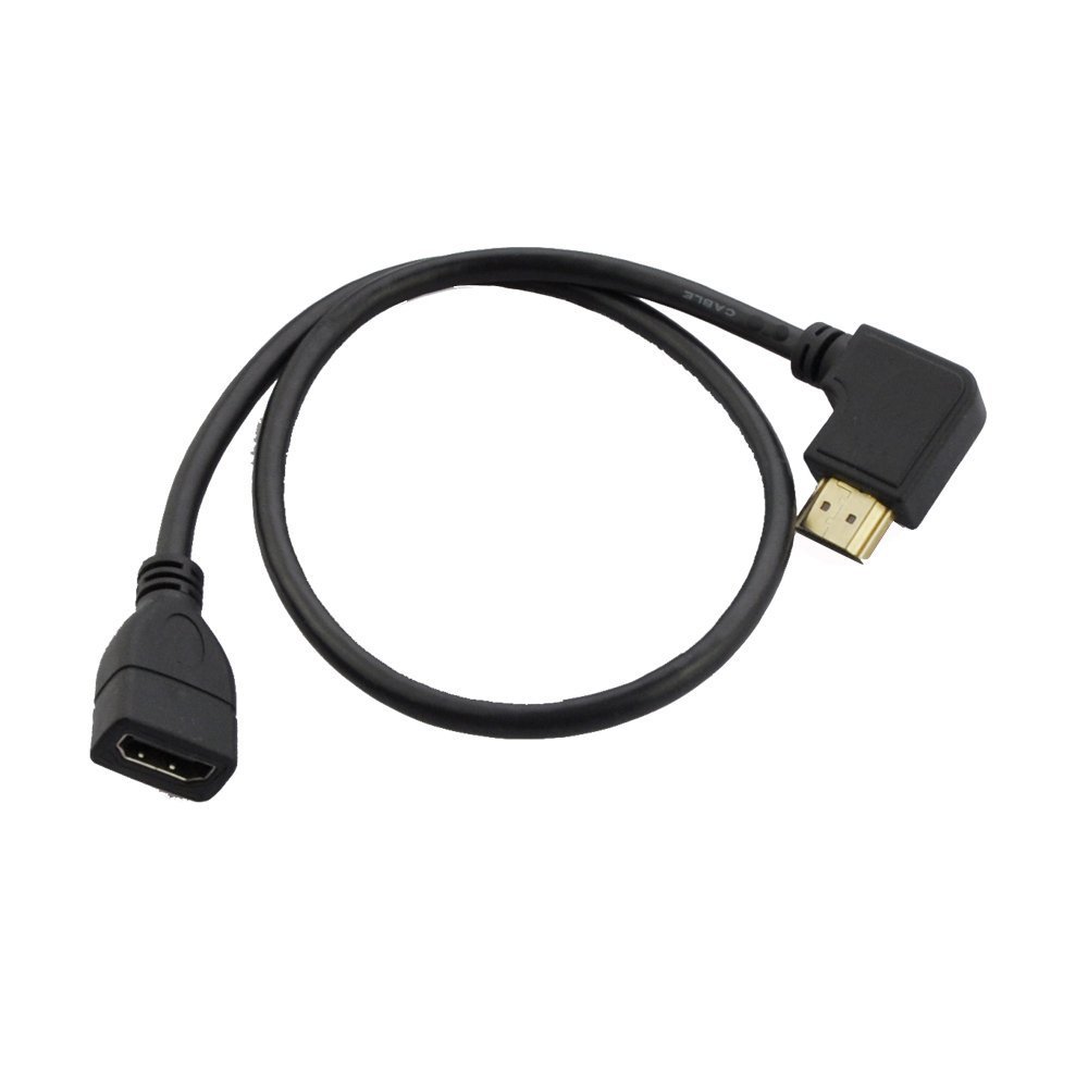 LiKuCo 20" 50CM 90 Degree Left Angled HDMI Male to Female Extension Cable Adapter Connector (Left Angled)