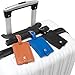 Galopar PU Leather Luggage Tags Handbag Suitcase ID Labels Travel Accessories Tag ID (Khaki 4 Pack)