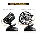 ESEOE Clip on Fan, USB Or 2600mAh Rechargeable Battery Operated Fan Small Desk Fan with 4 Speeds, 360 Degree Rotation Portable Stroller Fan for Baby S (Black)