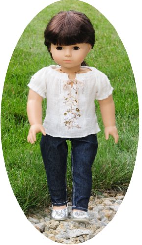 Chic Jeans & Peasant Blouse - Fits 18" American Girl Dolls