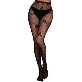 XIUSEMY Women Sexy Tights Fishnet Stockings Patterned Leggings Thigh-High Black Socks Lace Pantyhose