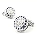 LBFEEL Modern Round Cufflinks Crystal Blue Cufflinks for Mens French Shirt with a Gift Box