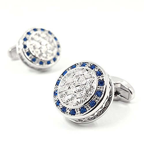LBFEEL Blue Crystal Celtic Weave Cufflinks for Men with a Gift Box - Thumbnail 2