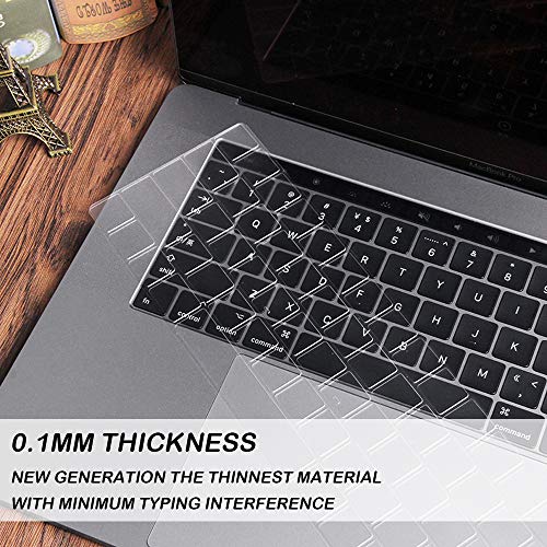 Full Protection Kit Compatible with 13 inch New MacBook Pro with Touch Bar, SourceTon Keyboard Cover, Screen Protector, Trackpad Protector, w/Free Cleaning Cloths (Model Number A1706，A1989，A2159) - Thumbnail 3