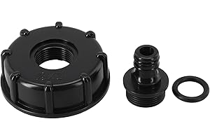 for IBC Tank Tap with 60 mm Coarse Thread Fitting for 275–330 Gallon (1000 L) for IBC Tote Containers, Plastic Drain Adapter 