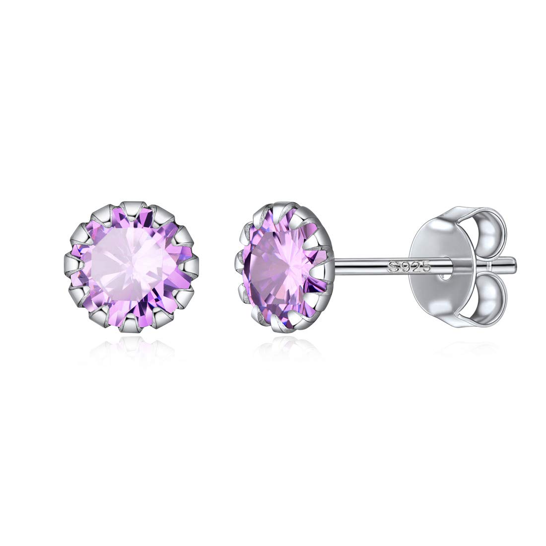 ChicSilver 925 Sterling Silver Birthstone Stud Earrings For Women Delicate June Birth Stone Earring Birthday Jewelry — image 1