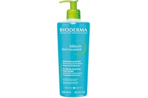 Bioderma Sébium Foaming Gel Gentle Face Cleanser Pump, Makeup Removing Cleanser, Skin Purifying Face Wash for Combination to 