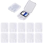 10pcs Clear Plastic Memory Card Case Compatible with SD SDHC SDXC Micro SD T-Flash Card (10 PCS)