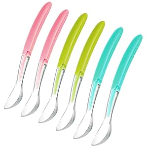 Matyz 6 PCS Soft Tip Baby Feeding Spoon Set - First Stage Silicone Infant Spoons - Gum Friendly Safety Toddler Spoons - Baby Solid Feeding Utensils BPA Free (3 Colors)