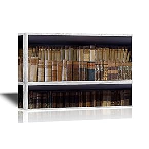 Canvas Wall Art - Artwork with Bookshelf - Gallery Wrap Modern Home Art | Ready to Hang - 12x18 inches
