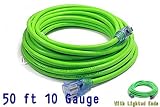 10 3 Contractor Grade 50 ft 10 Gauge Power Extension Cord 10/3 Plug,extension cord With Lighted Ends (50 ft 10 Gauge, green)