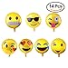 KUUQA 14 Pcs Emoji Mylar Party Balloons Emoji Balloons Emoji Party Decoration Supplies 18