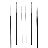 Eye Makeup Sable Eyeliner Brushes, 6 Pcs Ultra Fine Soft Sable Eyeliner Makeup Tools for Women to Accurately Apply Gel and Wet Powder