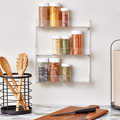 iDesign Linus Plastic Wall Mount Spice Organizer Rack for Spices, Tea