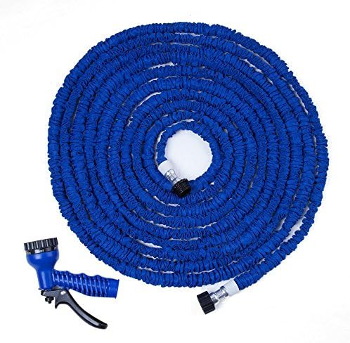 100FT Expandable Garden Hose Water Pipe with 7 Modes Spray Gun Car Auto Wash Washing Hose (Blue)