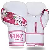 Hawk Pink Boxing Gloves Ladies Women's Flowers Girls Leather Training Gloves Bag Gloves Mitts Muay thai Kick Boxing Gloves