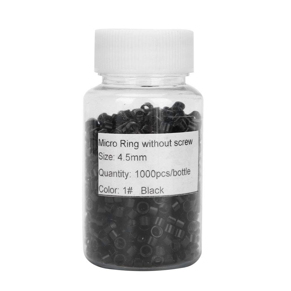 Nano Ring Hair Extension,Micro Rings,Hair Extension Tools,Micro Beads,Aluminum Hair Extension Link Beads Screw Hair Extension Rings 1000pcs Black Stylist Hair Extensions Hair Salon For All Types of Hair