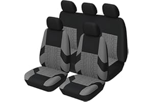 Moly Magnolia Car Seat Covers for Full Set, Anti-Slip Split and Breathable Waterproof Polyester Vehicle Seat Cushion Protectors, Car Interior Accessories for Most Trucks, SUV, Van (Gray)