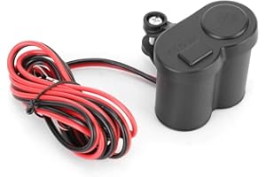 KIMISS Dual USB, 12~24V Motorcycle Cigarette Lighter 2 in 1 Universal Motorcycle USB Charging Port Waterproof Socket