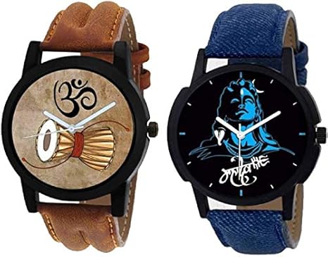 Boys Watches Brown & Blue Color Dial Watch for Men Combo Pack of 2 (RG-FLX-7)