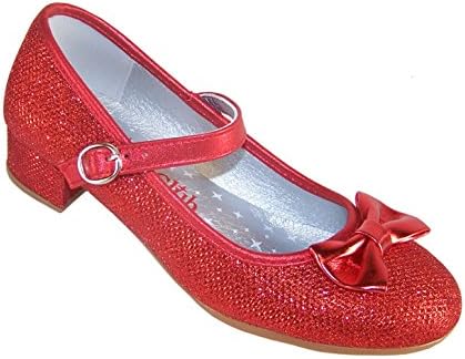 Girls' Red Sparkly Dress Occasion Party Heeled Dorothy Shoes Synthetic Mary-Jane