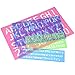 Shappy 4 Pieces Letter Stencil Alphabet Stencils Number Craft Ruler Decorative Plastic Letter Stencils Guides Set, Assorted Colors